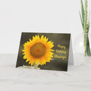 Big Bright Yellow Sunflower Foi Anniversaire Carte