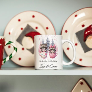 Big Brother Little Sister Raccoon Christmas Mug
