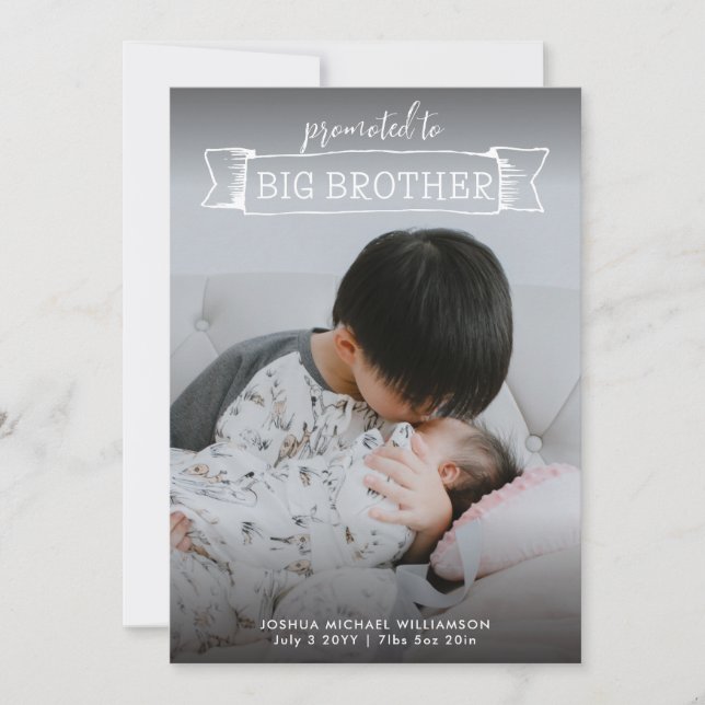 Big Brother Sibling Faire-part de naissance 2 Phot (Devant)