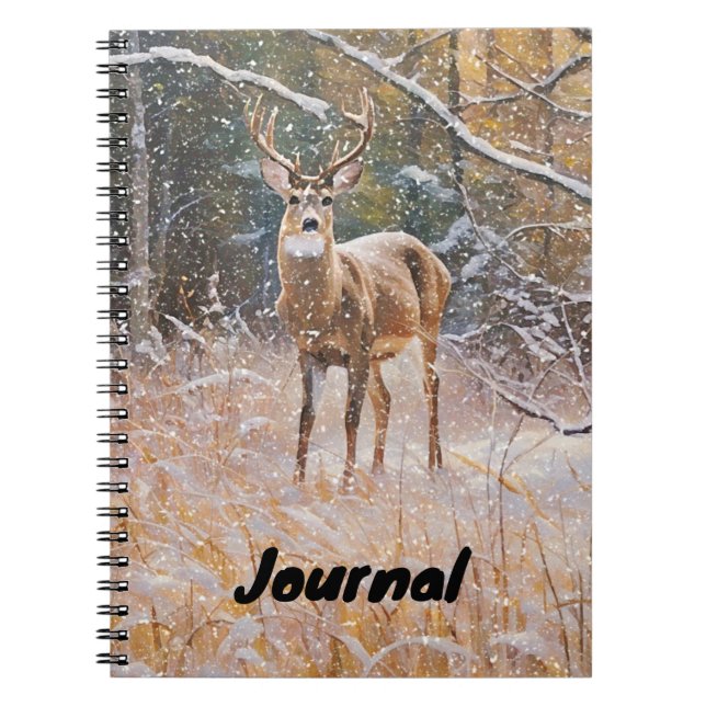 Big Buck Deer Snow Art Carnet Journal (Devant)