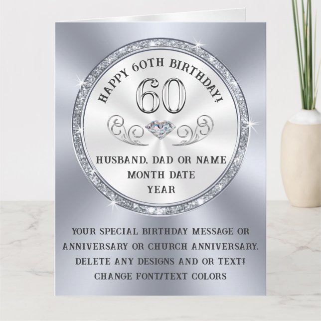 BIG, carte personnalisée 60e anniversaire pour mar (Devant)