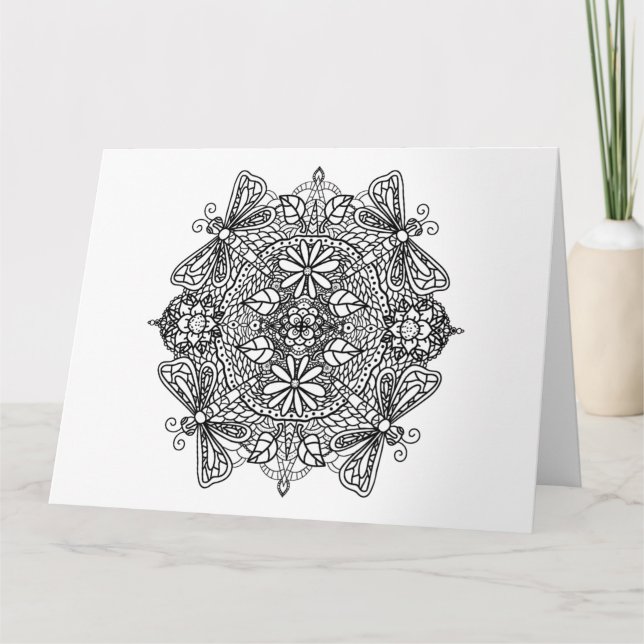 Big Color Me Carte d'anniversaire libellules et fl (Devant)