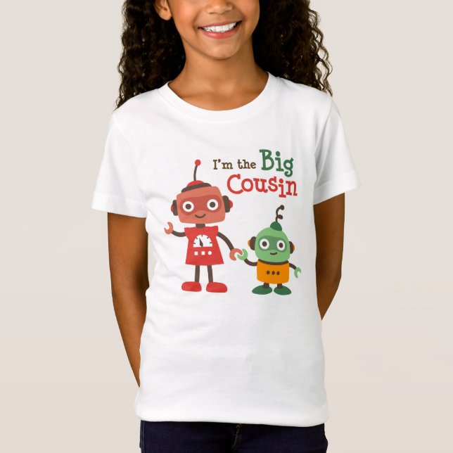 Big Cousin - T-shirts robots pour filles (Devant)