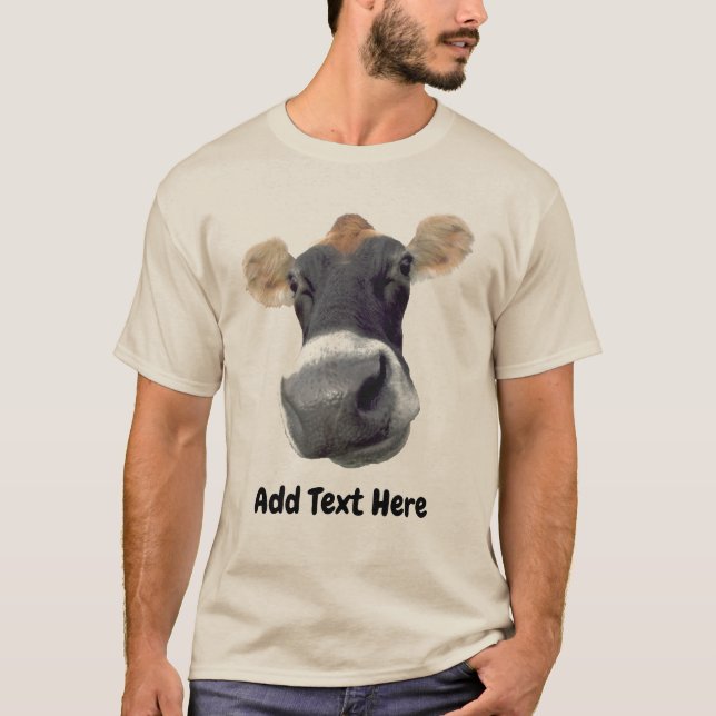 Big Cow Face, ajouter du texte, T-shirt (Devant)