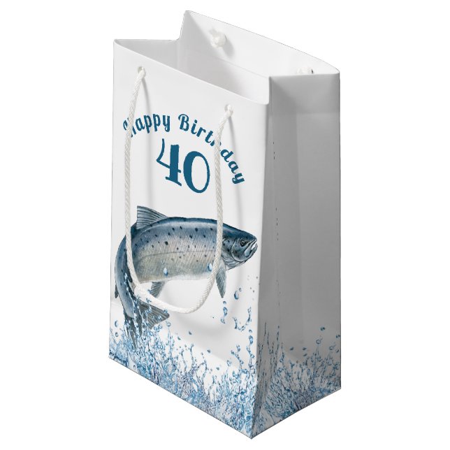 Big Fish In Water 40e Anniversaire Petit sac cadea (Devant Angle)