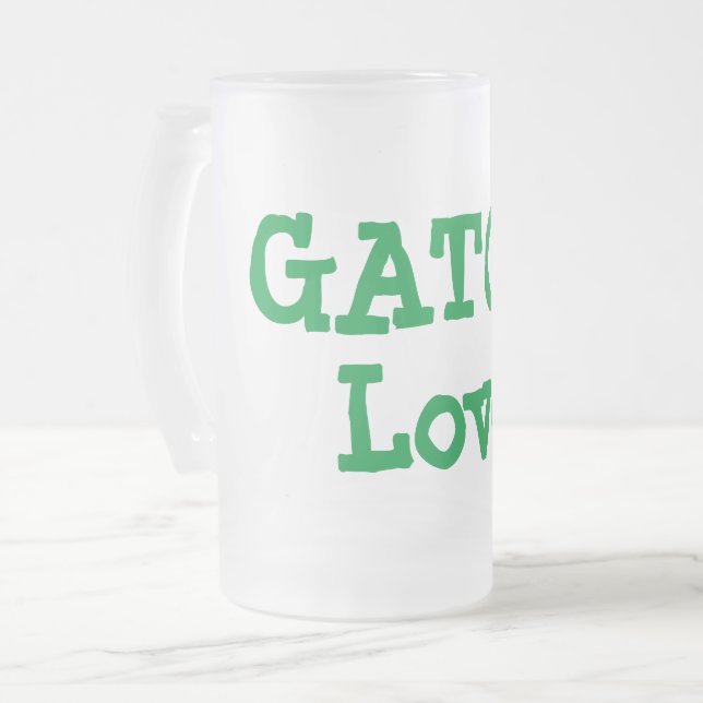 Big Gator Love Frosted Glass Beer Mug (Devant gauche)