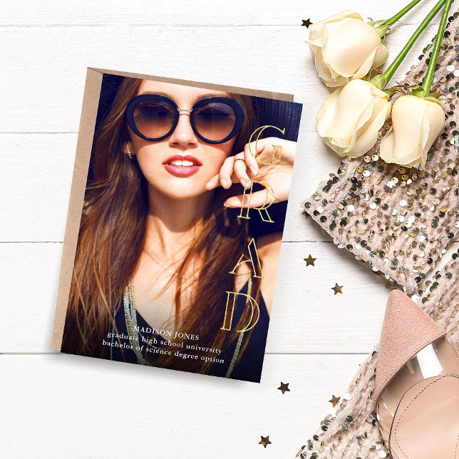 Big Grad Magazine Style Faire-part photo (Créateur téléchargé)