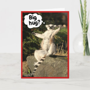 Big Hug Lemur Modèle de carte de voeux