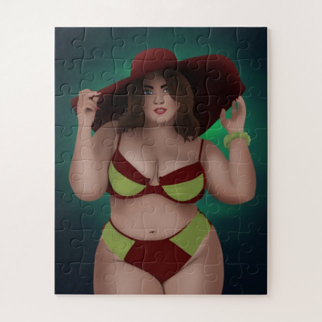 BIG JOLIE CHUBBY BBW FEMME BIKINI JIGSAW PUZZLE (Vertical)