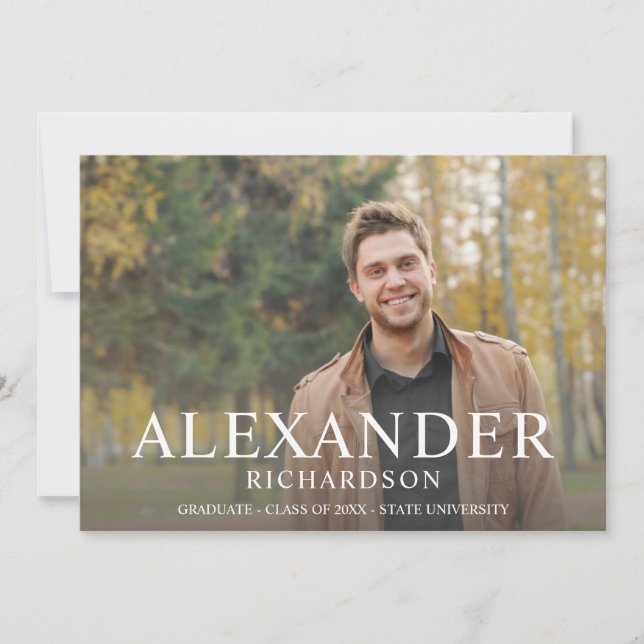 Big Mod Name Photo Graduation Faire-part (Devant)