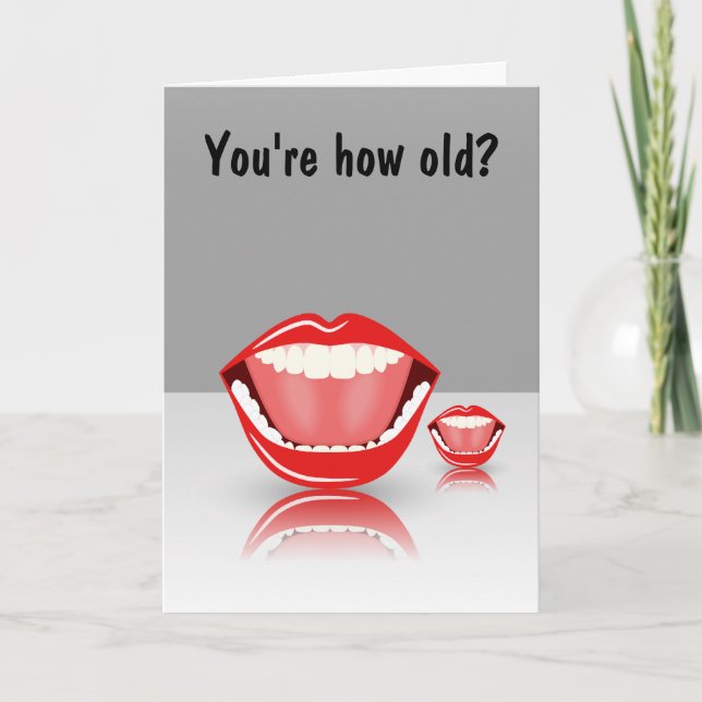 Big Mouth Humour Carte de voeux Drôle Anniversaire (Devant)