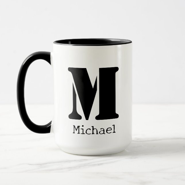 Big Mug | Grosse Mug | Monogramme de nom personnal (Gauche)
