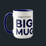 Big Mug | Grosse Mug | Mug de nom personnalisé<br><div class="desc">Améliorez votre expérience du café ou du thé avec notre tasse jumbo personnalisable, conçue pour ceux qui apprécient la simplicité et la fonctionnalité. La police minimaliste masculine ajoute une touche de sophistication, la rendant parfaite pour un usage quotidien ou comme un cadeau réfléchi. Le texte "GRAND MUG de Christopher" peut...</div>