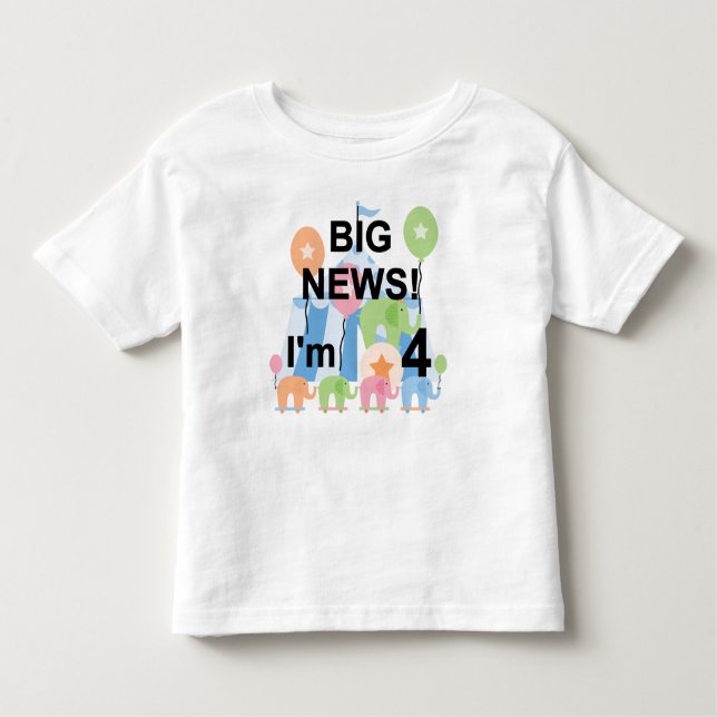 Big News Circus 4th Birthday T-shirts et cadeaux (Devant)