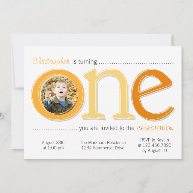 Big One avec photo découpée carte d'anniversaire - (Devant)