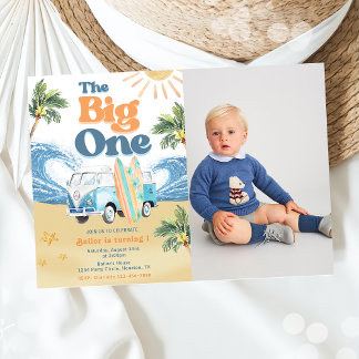 Big One Surf Beach 1er anniversaire Invitation
