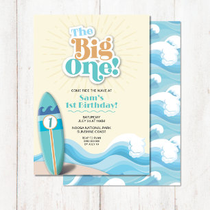 Big One Surf Beach 1er anniversaire Invitation
