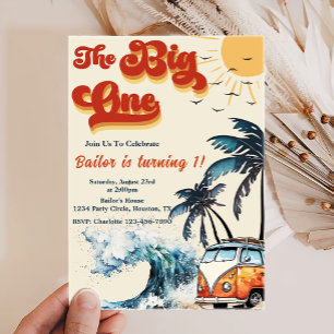 Big One Surfing Invitation Grosse vague