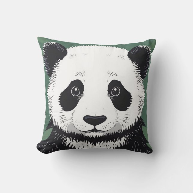 Big Panda Face Coussin esthétique (Recto)