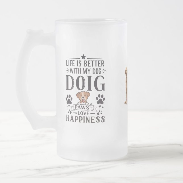 Big Paws, Big Happiness Frosted Mug (Gauche)