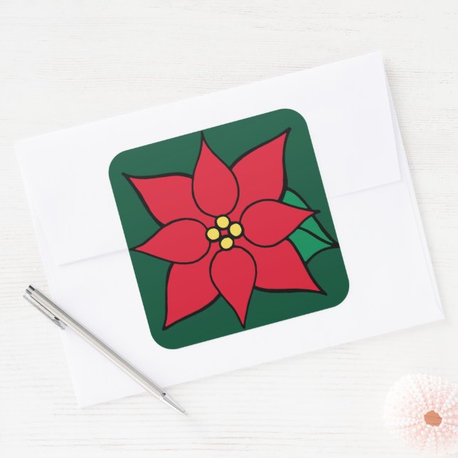 Big Poinsettia Stickers (Enveloppe)