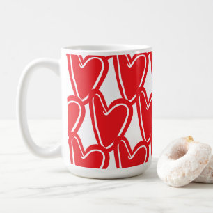 Big Red Hearts tasse de papier