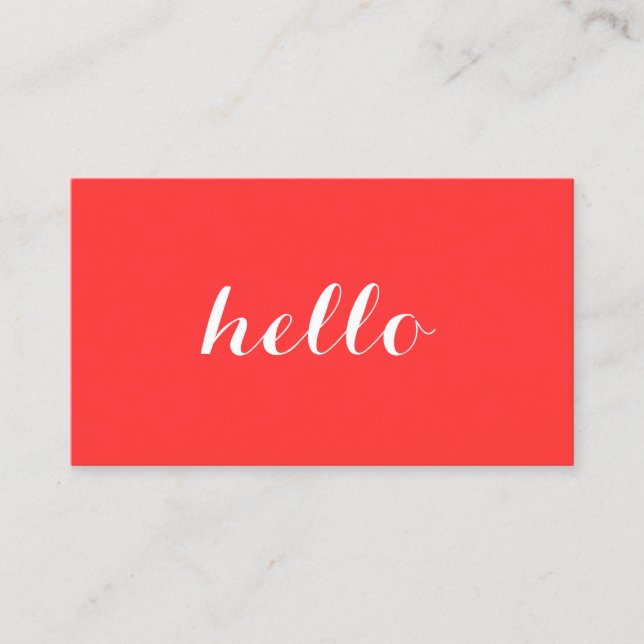 Big Red Hello II Carte de visite simplement indiqu (Devant)