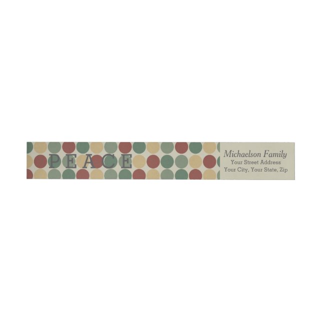 Big Retro Dots Holiday Wraparound Étiquette (Individuel)