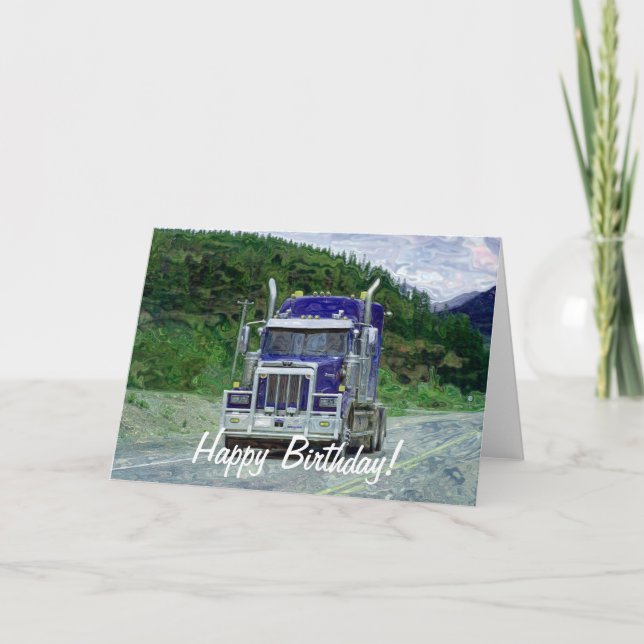 Big Rig Road-liner Truck-lover Carte d'anniversair (Devant)