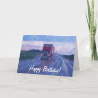 Big Rig Road-liner Truck-lover Carte d'anniversair