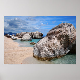 Big rocks at Cala Mariolu beach in Sardinia poster