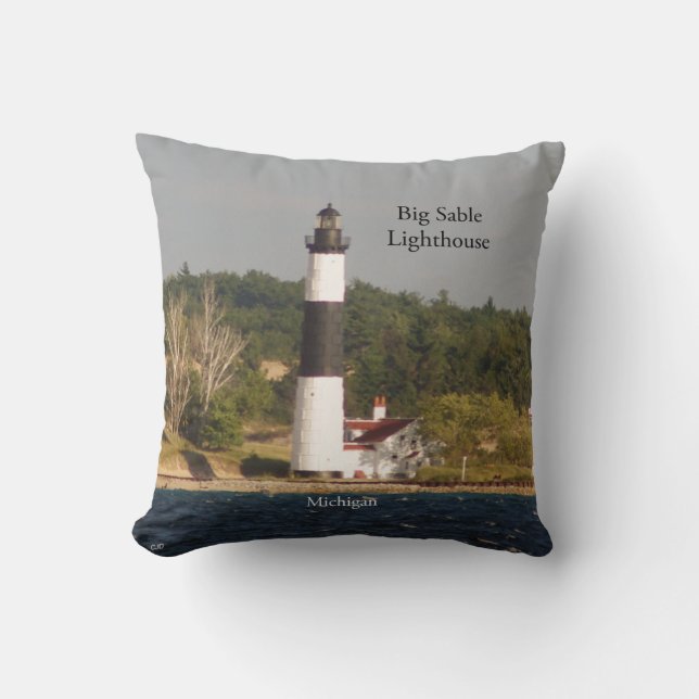 Big Sable Lighthouse double face carré coussin (Recto)