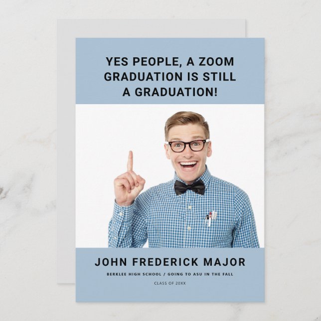 Big Serif Funny Graduation Invitation (Devant / Derrière)