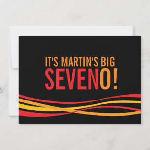 Big Seven ! simple ruban invitation d'anniversaire