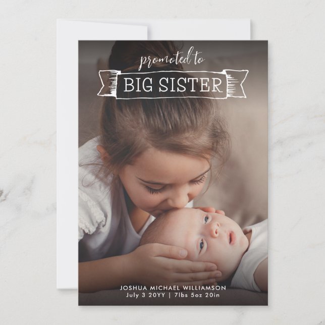 Big Sister Faire-part de naissance 2 Photo (Devant)