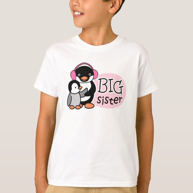 Big Sister Penguin T-Shirt (Devant)