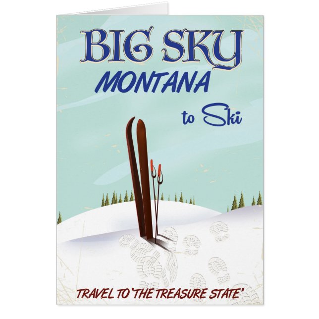 Big Sky, Montana affiche de voyage de ski (Devant)