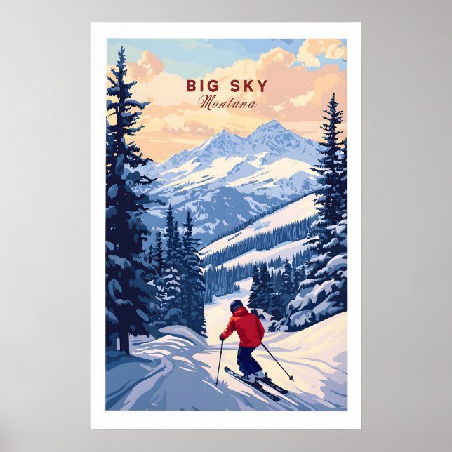 Big Sky Montana Poster - Ski Print 1 (Devant)