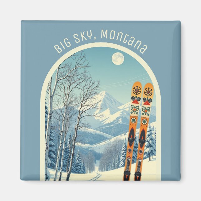 Big Sky Montana station de ski Magnet (Devant)