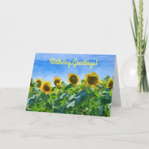Big Sunflower Garden Art Carte d'anniversaire