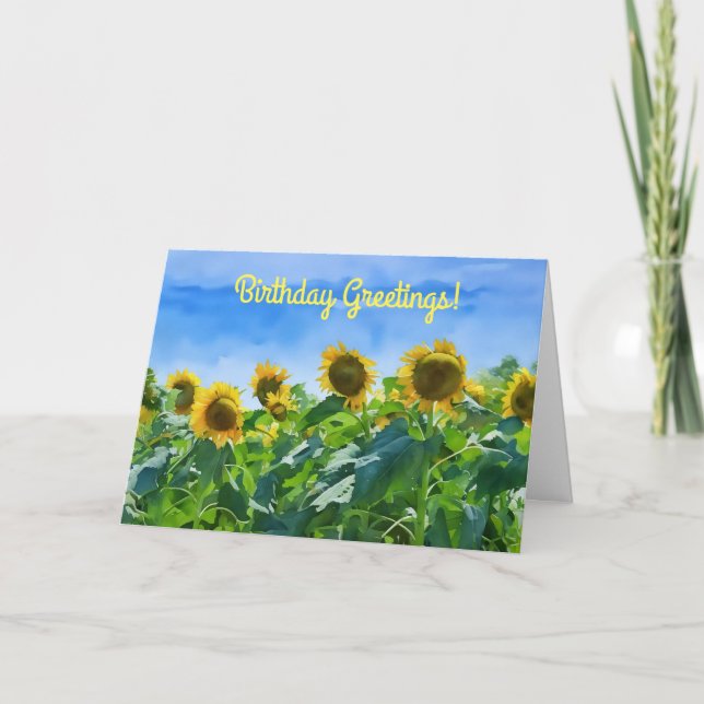 Big Sunflower Garden Art Carte d'anniversaire (Devant)