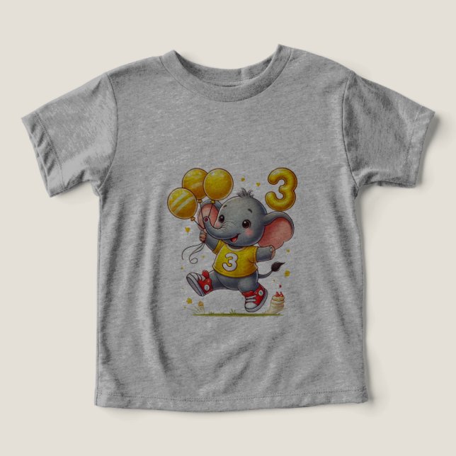 Big Three Celebration : Elephant avec Ballons Todd (Design Recto)