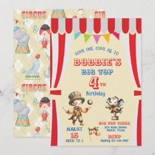 Big Top Circus Invitation Anniversaire