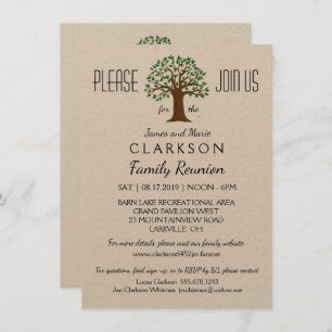 Big Tree Family Reunion Info Invitation Emballée