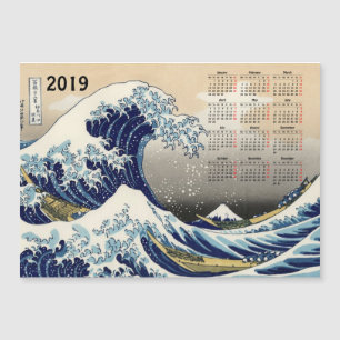 Big Wave au large de Kanagawa 2019 calendrier cart