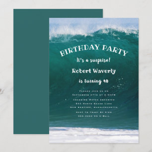 Big Wave Guards Surprise Anniversaire Invitation