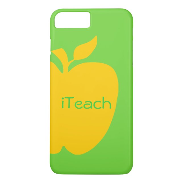 Big Yellow Apple Teacher's iPhone 7 Plus Coque (Dos)