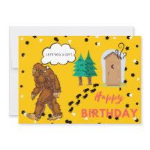Bigfoot Anniversaire Funny Gag Appartement Carte d