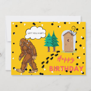 Bigfoot Anniversaire Funny Gag Appartement Carte d