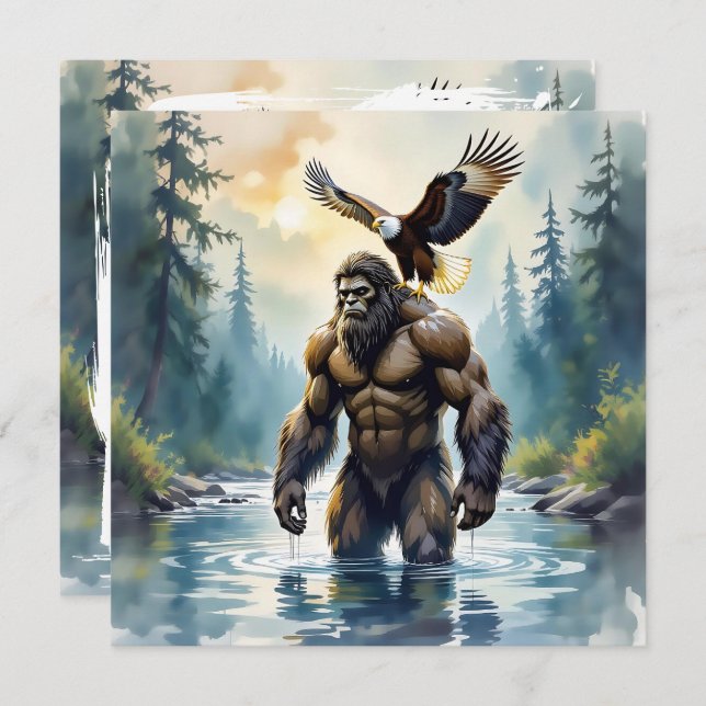 Bigfoot avec un aigle sur son épaule (Devant / Derrière)